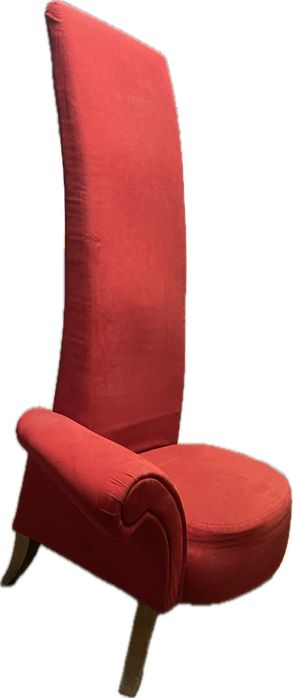 Poltrona design decoracao velido vermelho