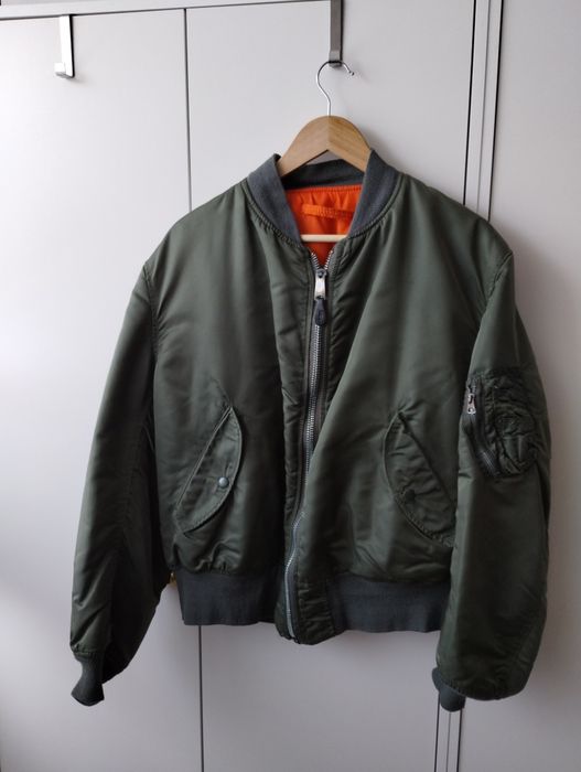 Alpha Industries MA-1 made in usa 80s Ideal zipper olive green