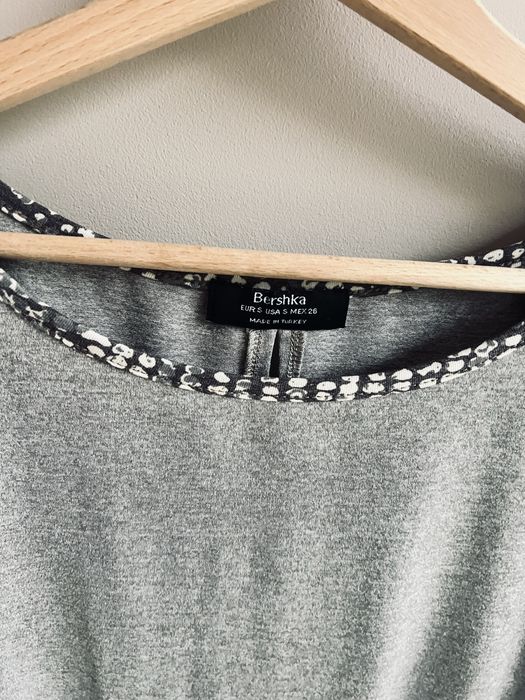 Bershka modna bluzka beżowo-brązowa rozmiar S