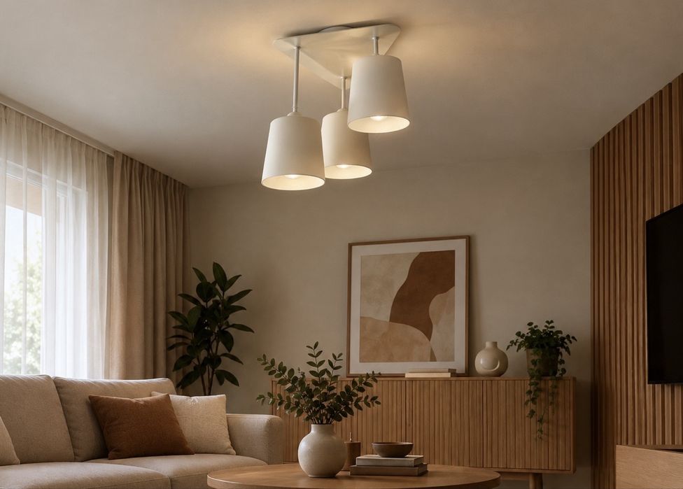 Biała lampa sufitowa