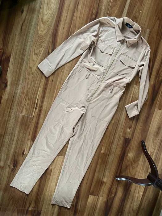 Sister point bezowy kombinezon cargo kieszenie s m 36 38 elegancki