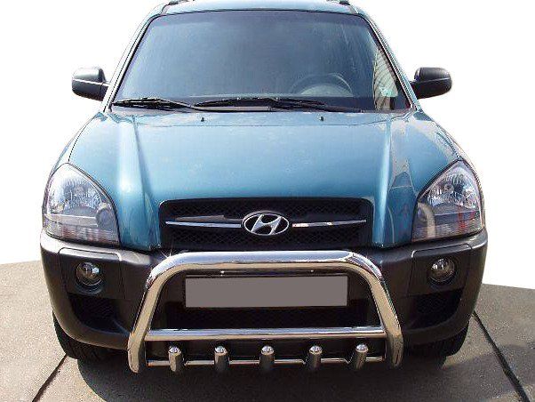 Hyundai Tucson JM 2004- рр. Кенгурятник WT003 (нерж.) 60 мм