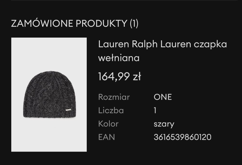 Wełniana czapka Ralph Laurem