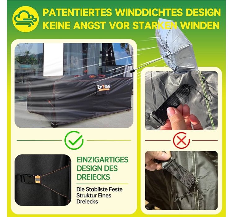 Pokrowiec Na Meble Ogrodowe 270cm x 180cm x 94cm Tkanina Oxford