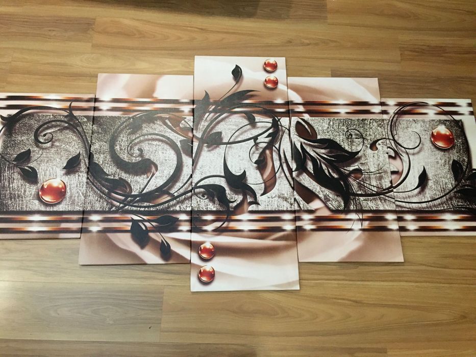 WYPRZEDAŻ NOWY Obraz drukowany liście kula krople