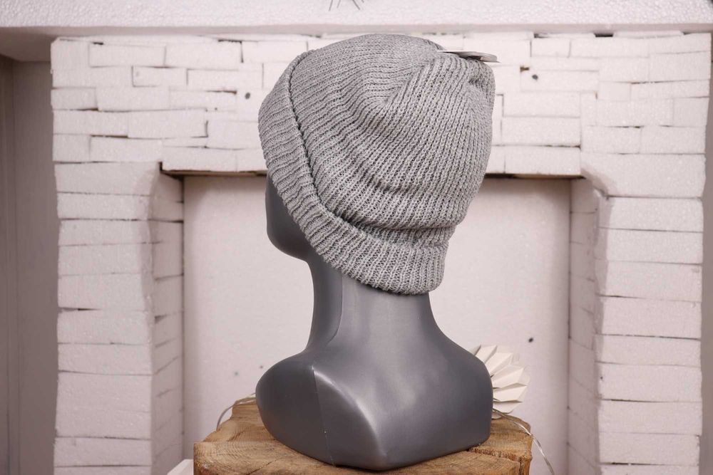 Czapka Jesienna Damska Zimowa Ciepła Szara Dziana Modna Beanie