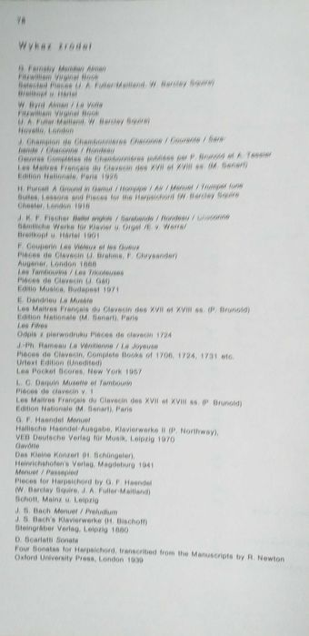 Nuty Muzyka na instrumenty klawiszowo-strunowe (w. XVI-XVII-XVIII)