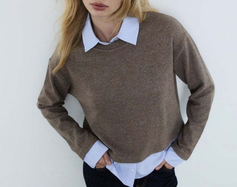 Sweter z koszulą xs