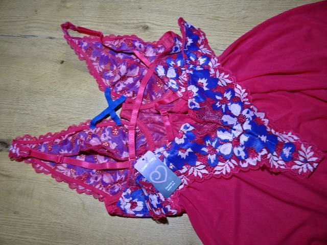 Lovehoney koszulka śliczna róż koronka i tiul S