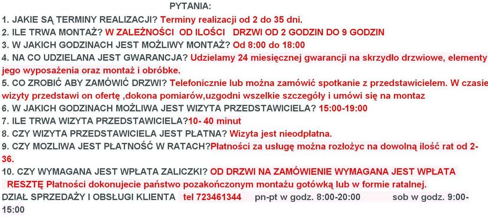 Drzwi wewnętrzne z montażem ościeżnice na wymiar MASKOWANIE futryn