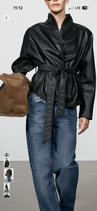 Шкірянка косуха Zara, нова з біркою, темно коричнева Xs
