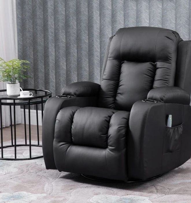 Fotel z masażem rozkładany  bujany podgrzewany