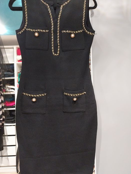 Sukienka prążek że złotym