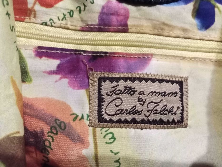 Carlos falchi - итальянская сумка с кошельком. имитация кожи рептилии