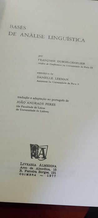 Bases de Análise Linguística - Françoise Dubois Charlier