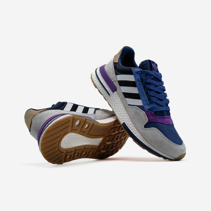 Мужские кроссовки Adidas ZX 500 'Blue, Purple, Grey' Размеры 41-45