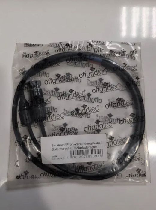 Extensão de 1 metro de cabo solar 4mm MC4