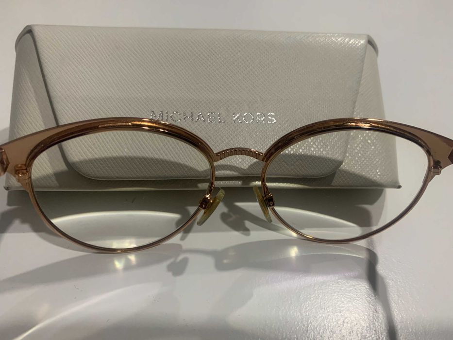 Óculos com lentes progressivas, cor bordô/dourado, MICHAEL KORS