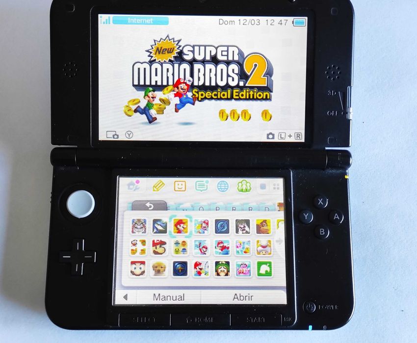 Nintendo 3DS XL Azul - Desbloqueada - Cartão 128 GB-