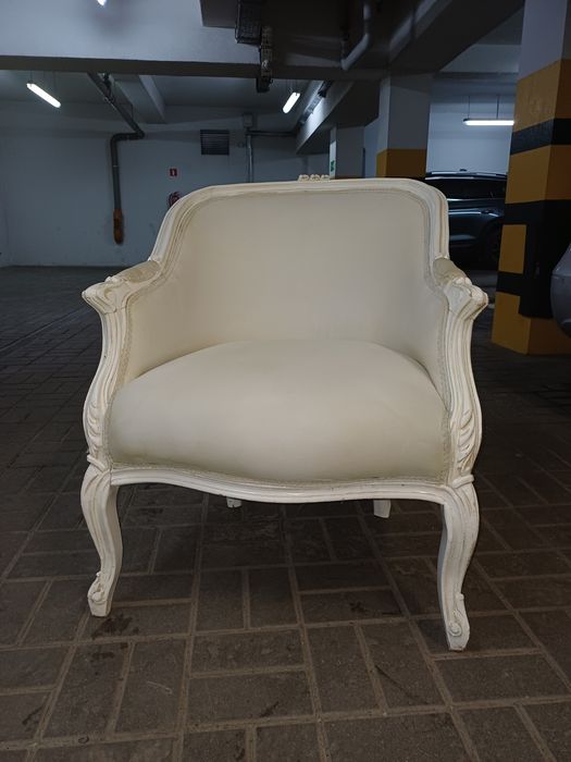 Piekny szlachecki palacowy duzy fotel barok