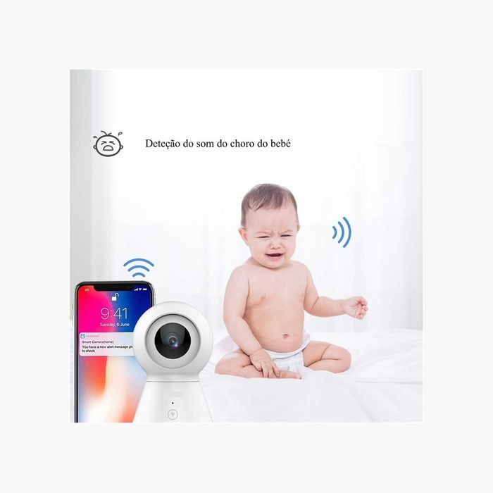 CÂMARA vigilancia interior quarto bébé WiFi 1080P  rotativa 360° - NOVA