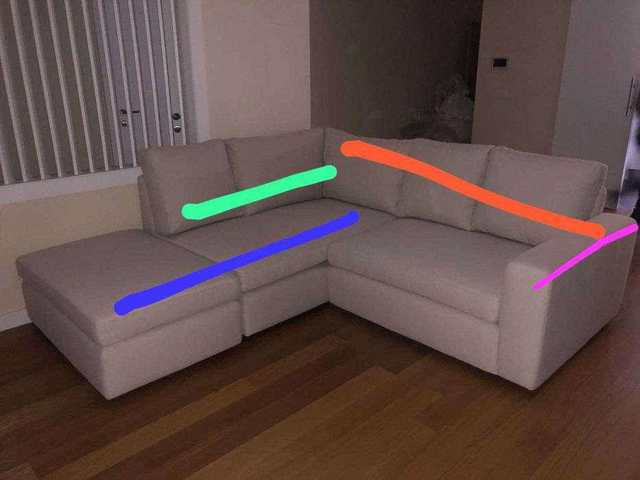 Sofá de canto com chaise longue (preço negociável)