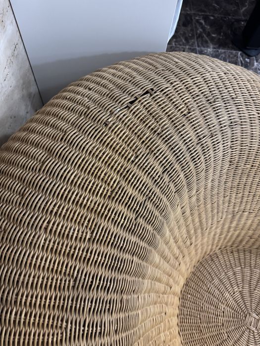 Cadeira Lounge redonda em rattan natural