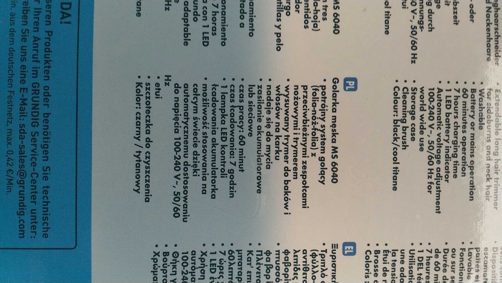 golarka Grundig MS6040