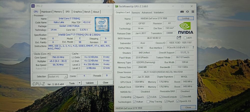 Acer Aspire 7 | i7-7700HQ | 16GB ram ddr4GTX 1050 | SSD NVMe 256GB + H