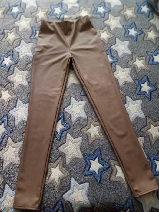 Нові  теплі лосіни  з екошкіри розмір М (44) , колір МОККО