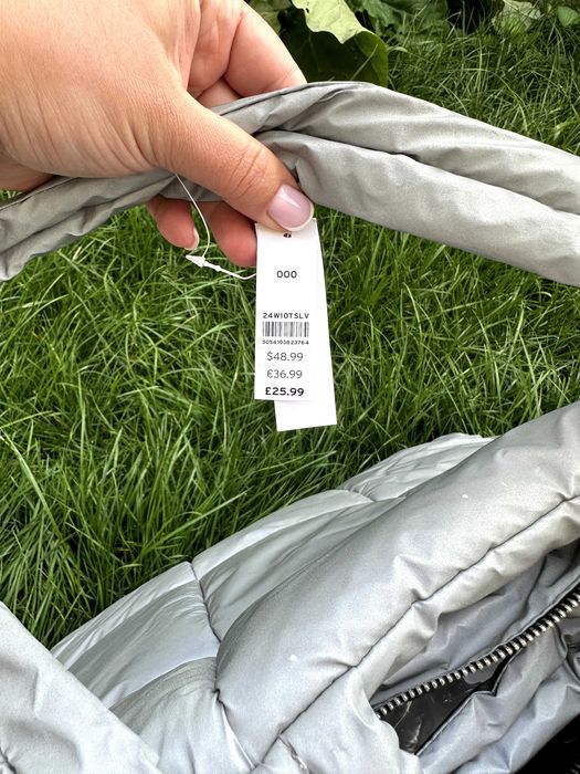 Сумка Topshop puffer tote bag in silver