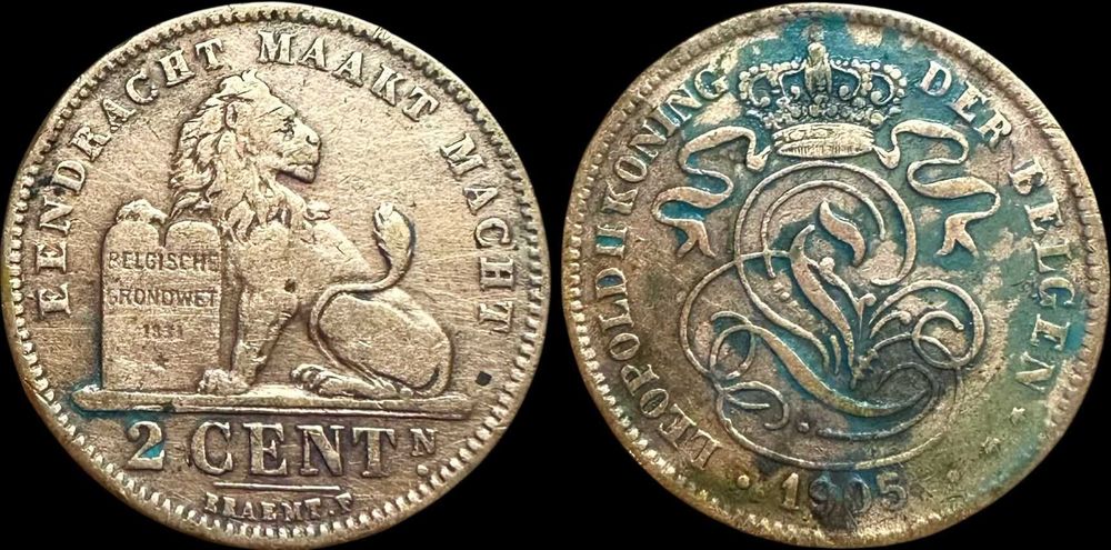 2 Cent - 1905 - Bélgica - Leopold II