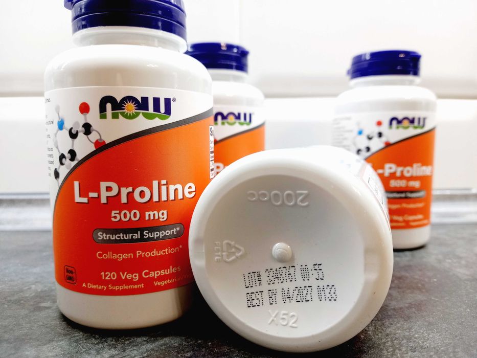 Now Foods, L-Proline 500 мг (120 капс.), пролин, пролін