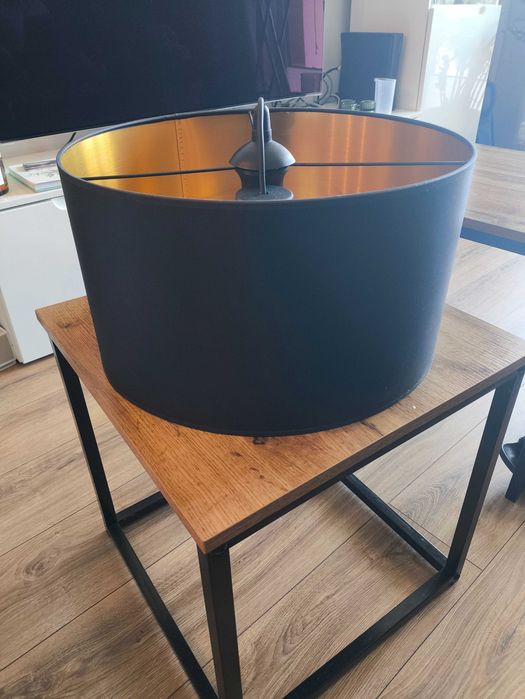 Lampa czarno złota abażur