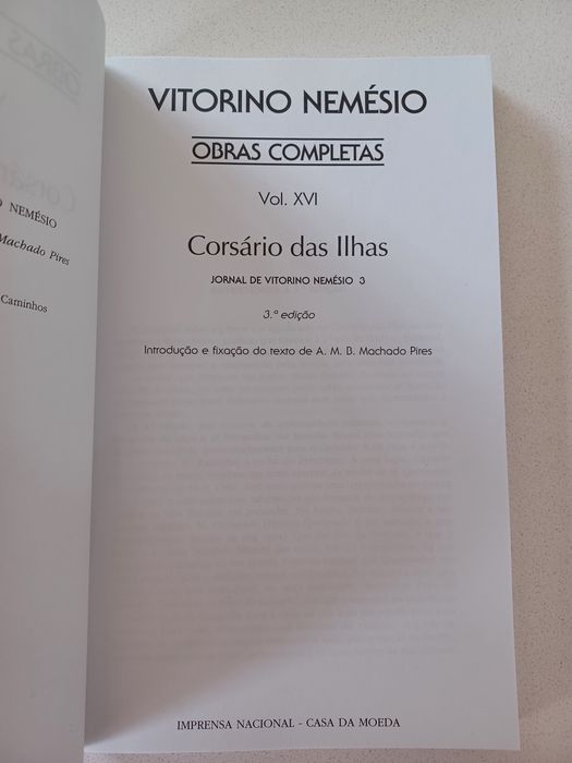 Livro Corsário das Ilhas - Vitorino Nemésio