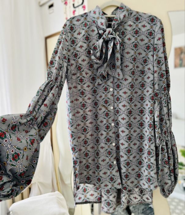 Nowa długa lejąca koszula boho z czokerem i kokardą by o la la!