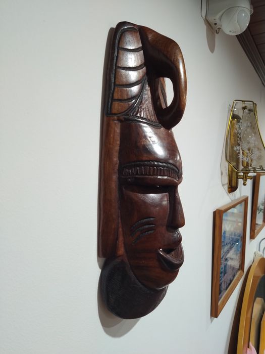 Mascara tribal africana escultura africa madera elefante casa quarto.