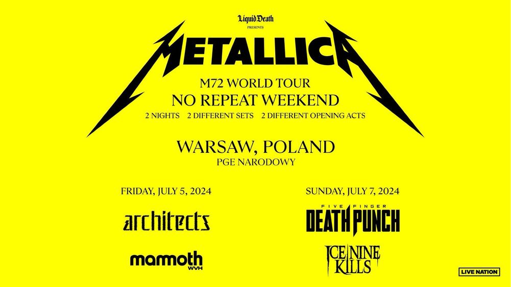 Bilet na koncert Metallica Warszawa 5.07.2025 Łódź Górna • OLX.pl