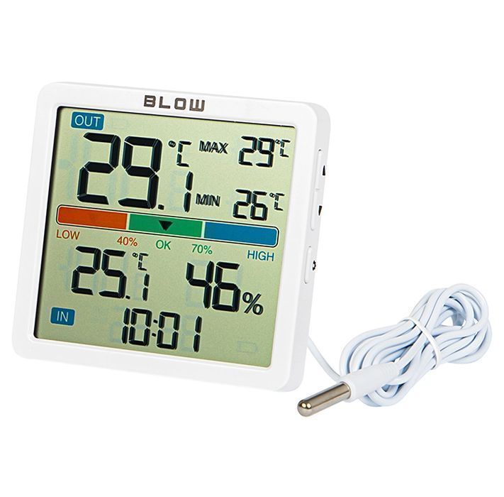 Termohigrometr BLOW TH306 biały termometr wilgotność + sonda na kablu