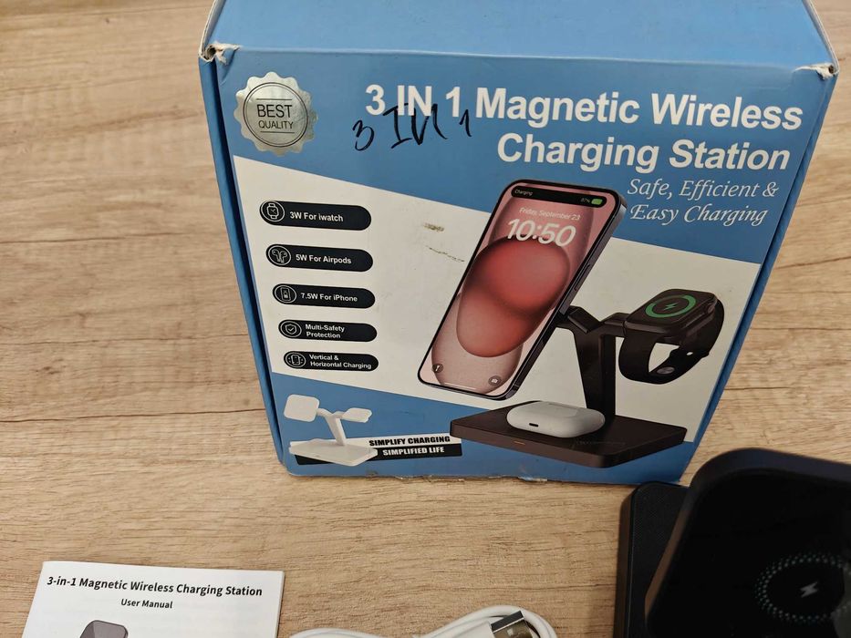 Ładowarka indukcyjna 3w1 do android, iphone