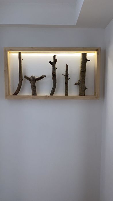 Quadro rústico com iluminação led