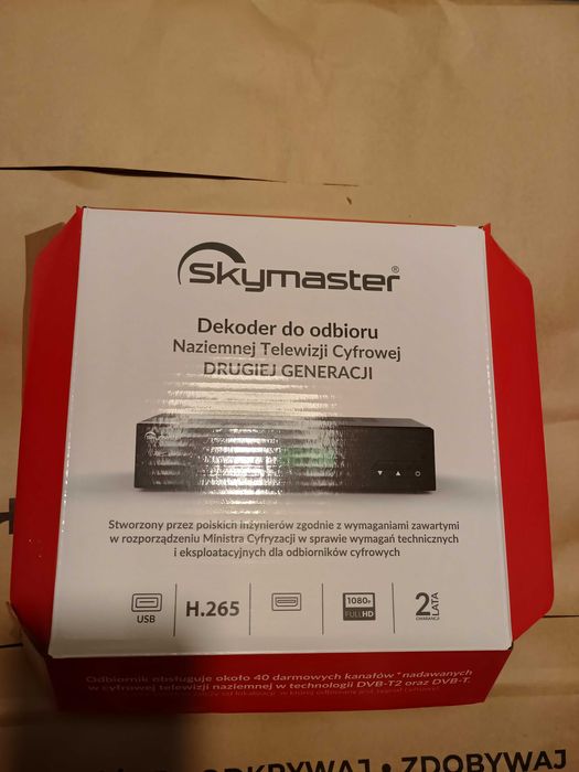 Dekoder DVB-T2 do odbioru naziemnej telewizji cyfrowej Skymaster H.265