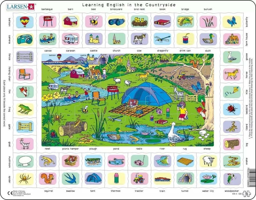 Układanka Learning english in the countryside Maxi folia,286x369 mm