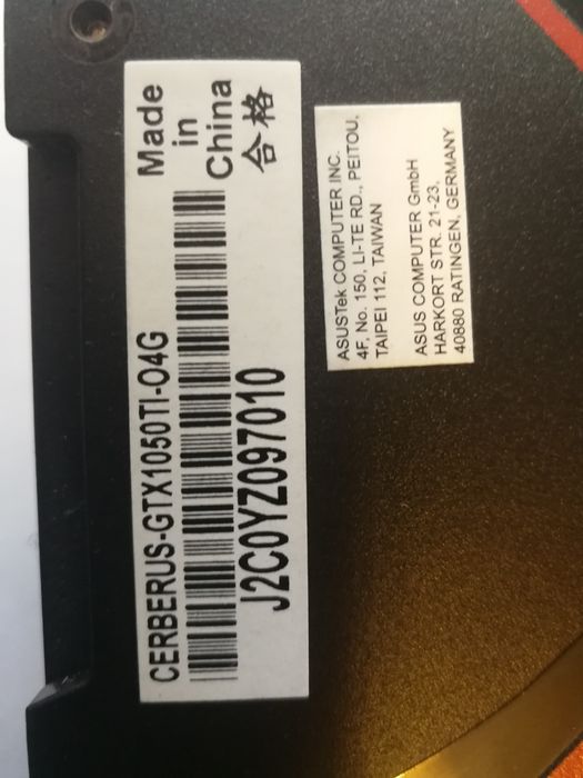 ASUS Cerberus GeForce GTX 1050 Ti OC Edition 4GB