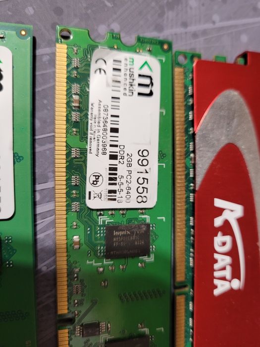 DDR 2 8gb razem 4x2gb dual channel. Adata Mushkin OCZ
