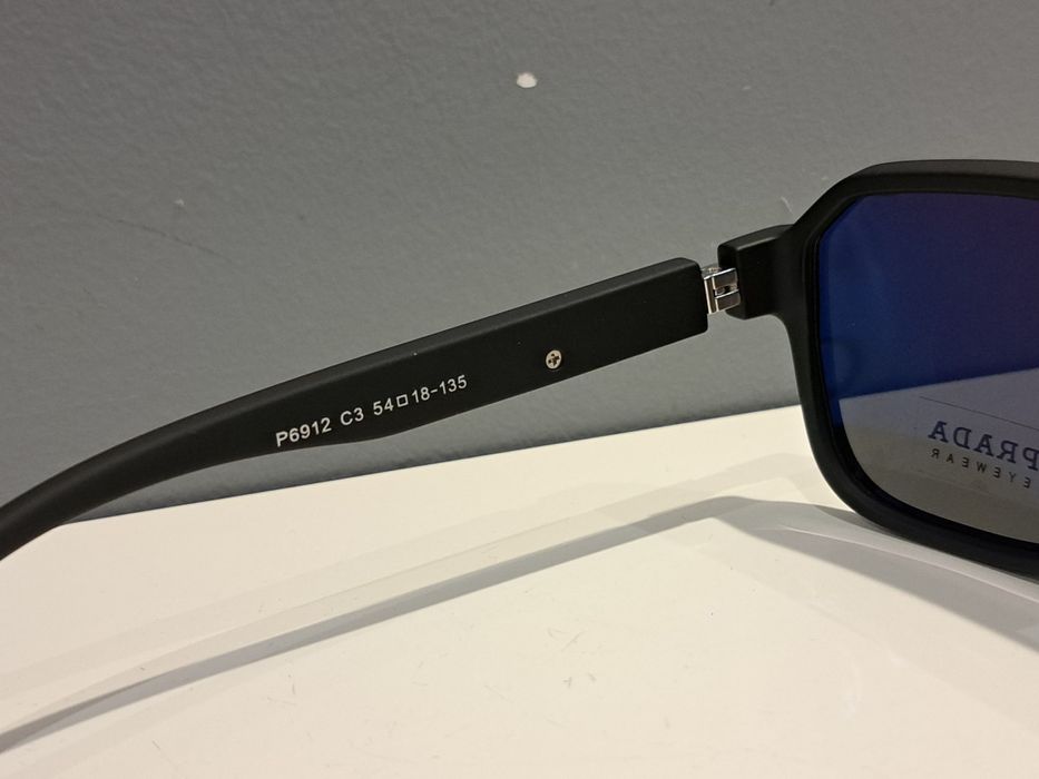 *PRADA męskie nowe okulary przeciwsłoneczne czarne polaryzacyjne