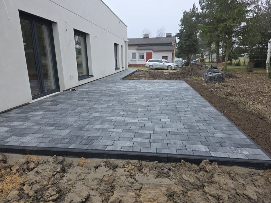 minikoparka, koparka,wywrotka 3.5t, Układanie kostki brukowej, wiertni