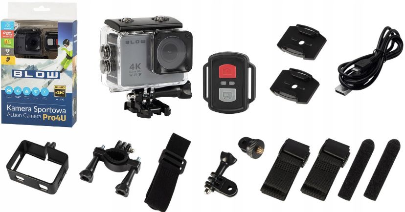 Kamera Sportowa GO PRO 4K WIFI Wodoodporna Mikrofon Akcesoria Prezent