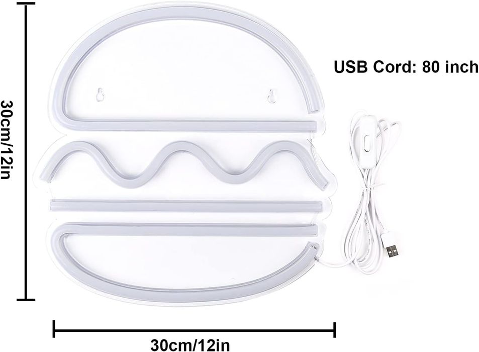 Letreiro Neon hamburguer burguer led