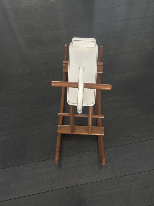 Cavalo criança brinquedo madeira e branco vintage